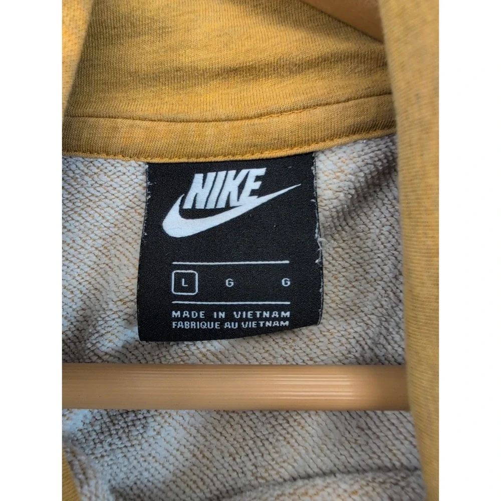 Nike Hoodie Sweatshirt Women's Size Large Mustard Yellow Kangaroo Pockets Gym